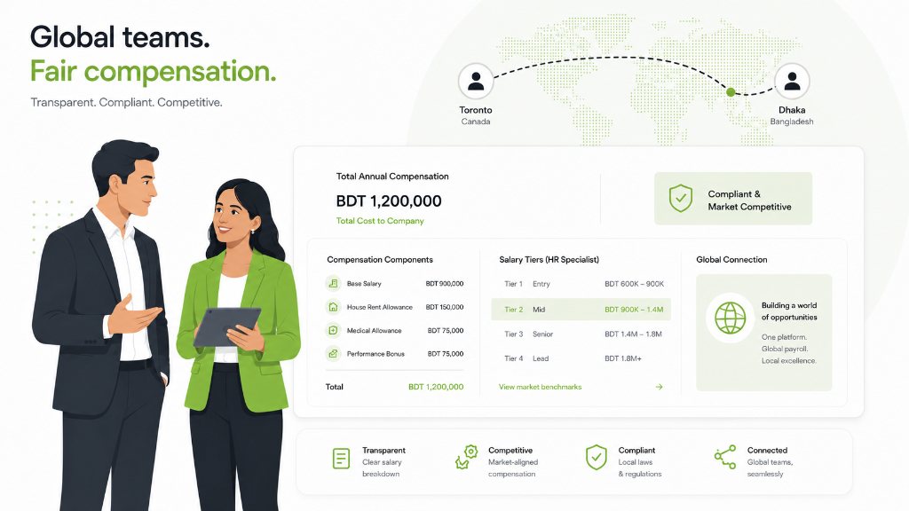 Global teams and fair compensation breakdown in Bangladesh under EOR