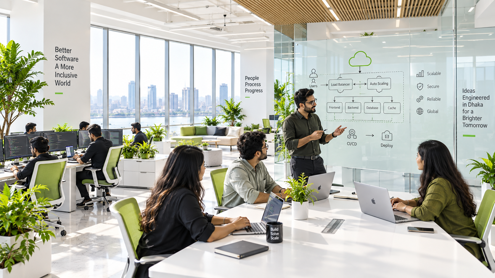 Dedicated software engineering team collaborating in an offshore development center in Bangladesh without a local entity via EOR BD